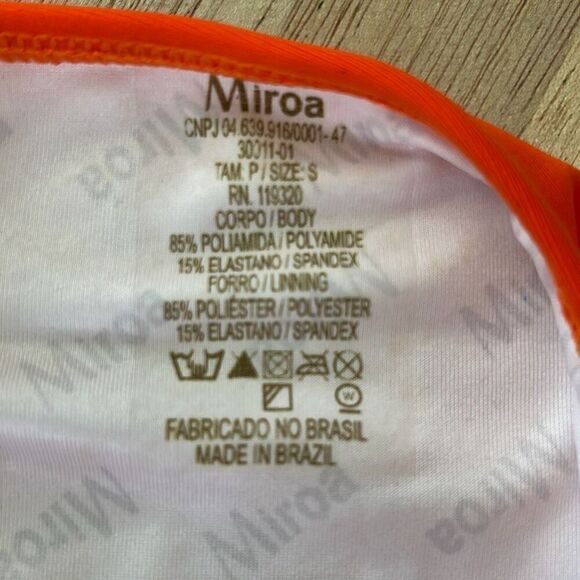 NEW Miroa orange Brazilian bikini bottoms with silver detail size S - Picture 3 of 4